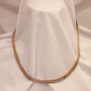 vintage gold tone serpentine chain necklace